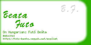 beata futo business card